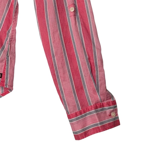 Ralph Lauren Polo Jeans Co Womens Large Long Sleeve Button Up Pink Striped Shirt - Picture 4 of 8